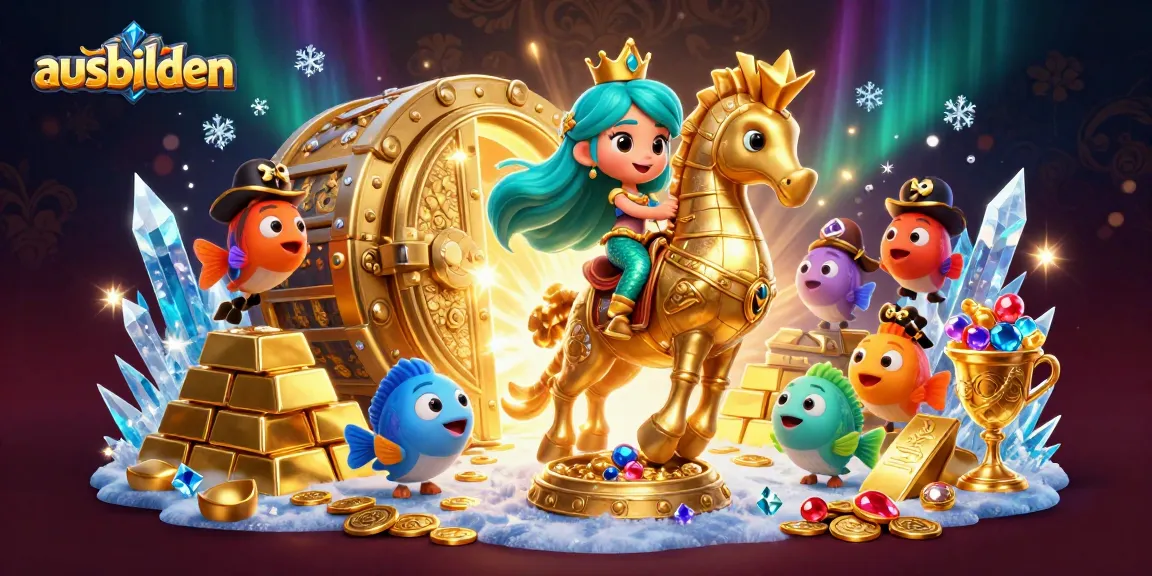 Entdecken Sie die Welt der Spiele auf ausbilden mit einer märchenhaften Casino-Illustration.